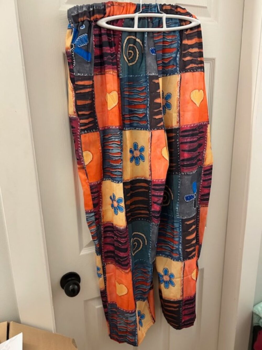 Colorblock Patchwork Wide-Leg Pants - Multicolor - Picture 2 of 4
